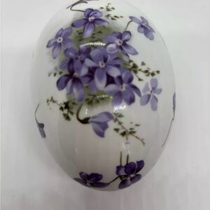 Vintage Hammersley  Victorian Violets Egg Trinket Box